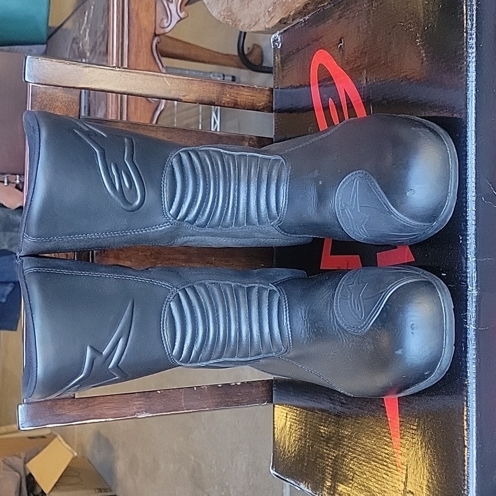 ALPINESTARS Riding Boots Men Sz 12 EU 47 Leather EUC worn once.
